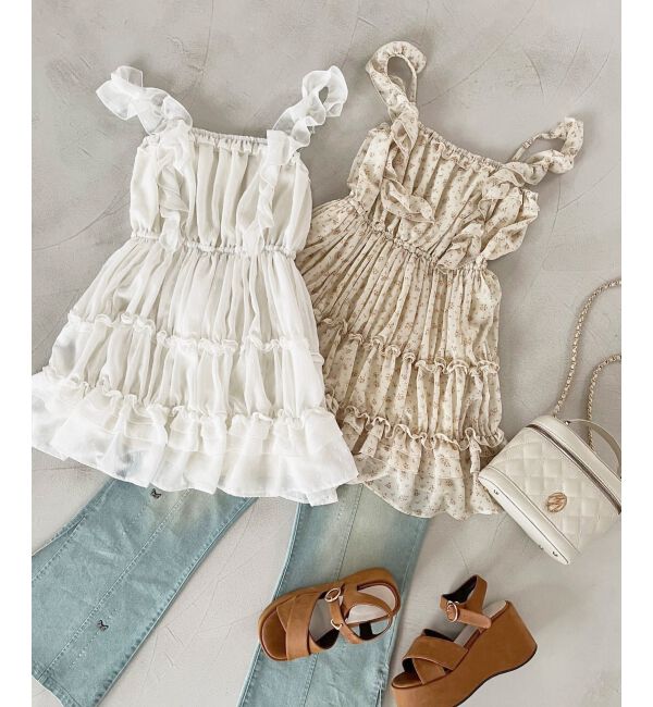  「ギャザーフリルミニワンピ」|ワンピース|