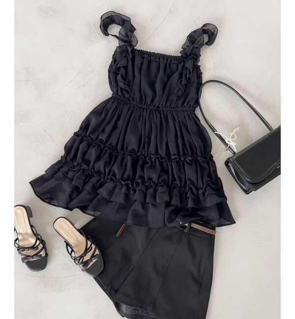  「ギャザーフリルミニワンピ」|ワンピース|