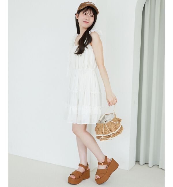  「ギャザーフリルミニワンピ」|ワンピース|