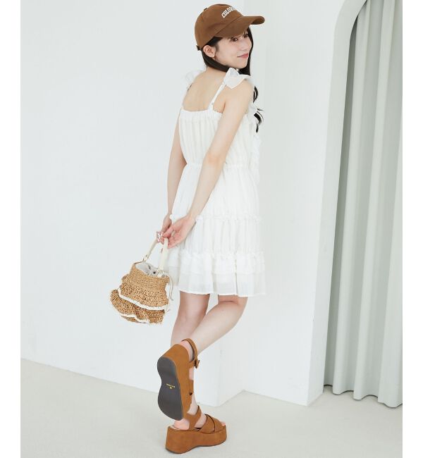  「ギャザーフリルミニワンピ」|ワンピース|