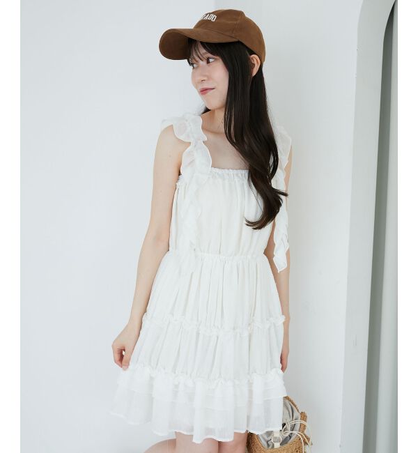  「ギャザーフリルミニワンピ」|ワンピース|