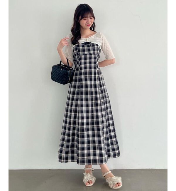  「トップスセットデコルテオープンワンピ」|ワンピース|