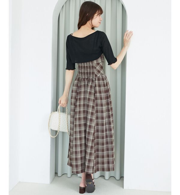  「トップスセットデコルテオープンワンピ」|ワンピース|