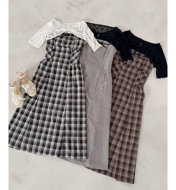  「トップスセットデコルテオープンワンピ」|ワンピース|