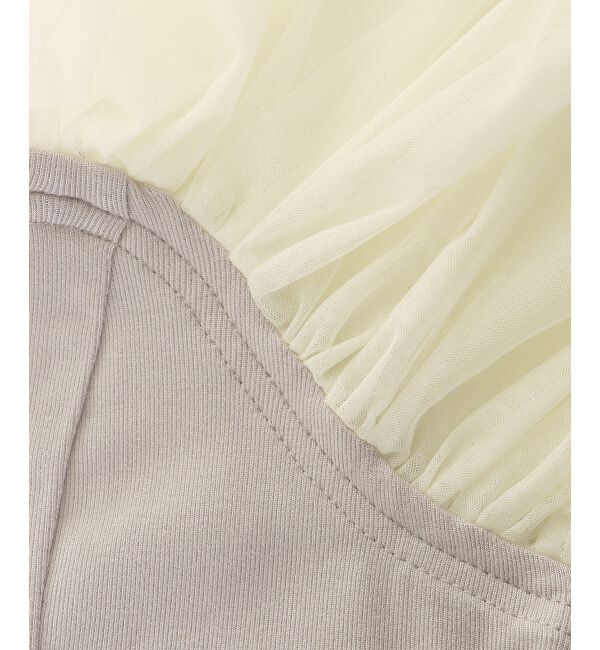  「パールチェーン異素材トップス」|Tシャツ・カットソー|