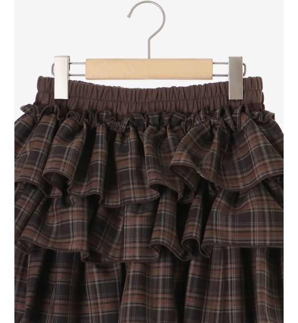  「ウエストリブ裾レースフリルミニスカート」|スカート|