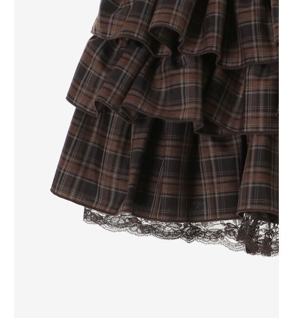  「ウエストリブ裾レースフリルミニスカート」|スカート|