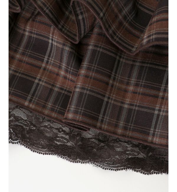  「ウエストリブ裾レースフリルミニスカート」|スカート|