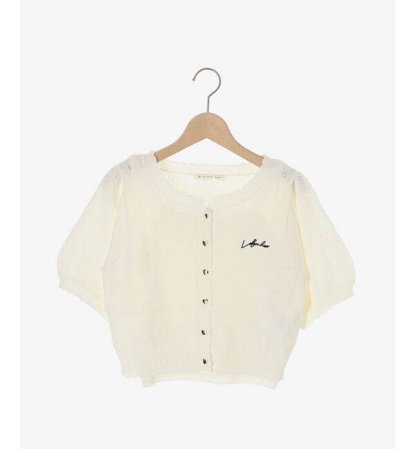  「キャミセットフラワーアイレットクルーカーデ」|カーディガン|