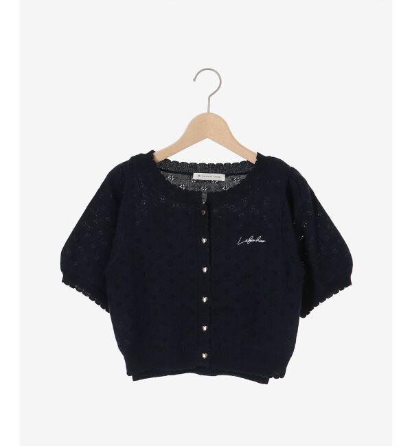  「キャミセットフラワーアイレットクルーカーデ」|カーディガン|