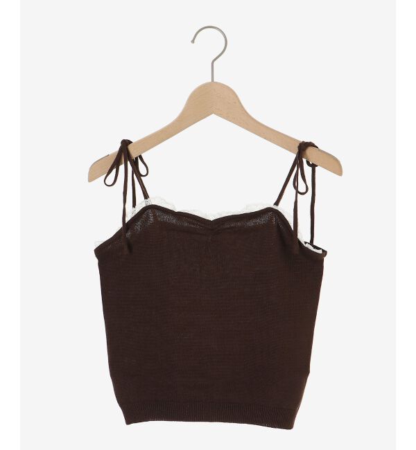  「キャミセットフラワーアイレットクルーカーデ」|カーディガン|