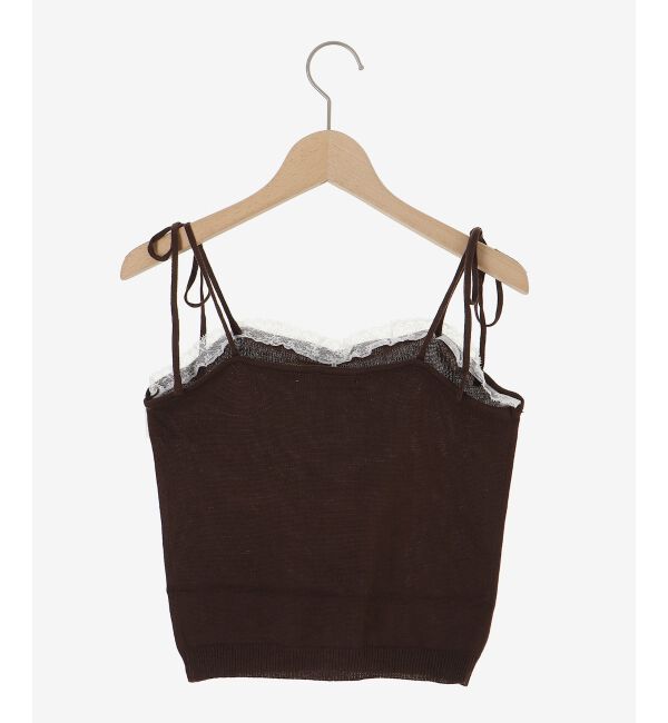  「キャミセットフラワーアイレットクルーカーデ」|カーディガン|