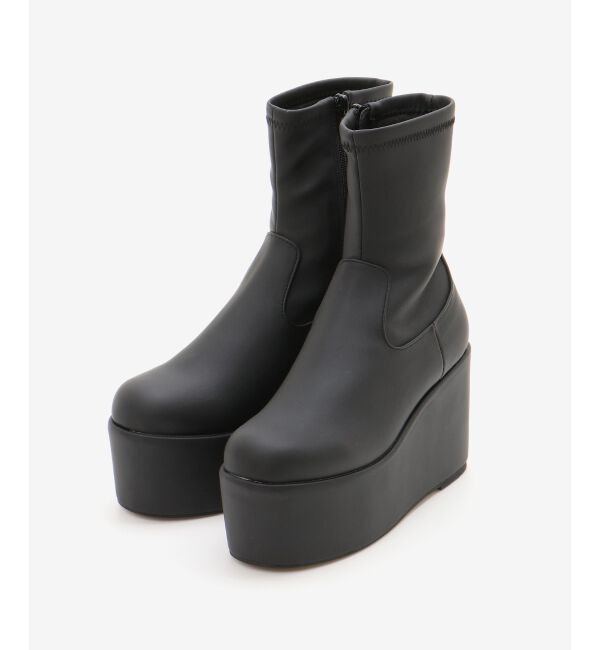  「厚底ストレッチショートブーツ」|ショートブーツ|