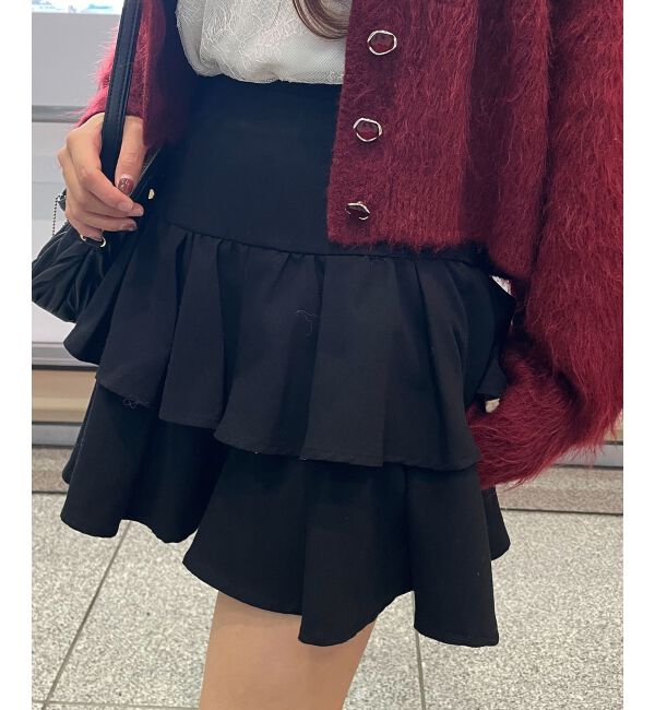  「アソートティアードミニスカパン」|スカート|ブラック