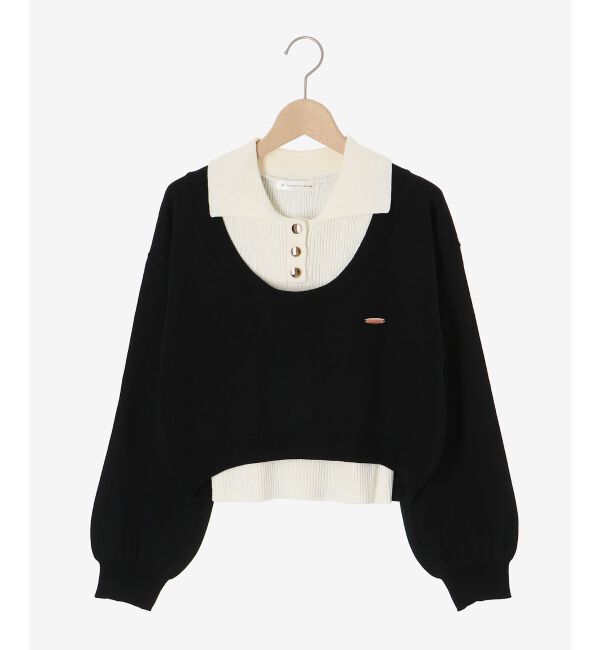  「襟付ノースリニットセットオフショルニット」|ニット・セーター|