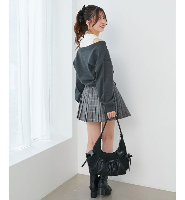  「襟付ノースリニットセットオフショルニット」|ニット・セーター|