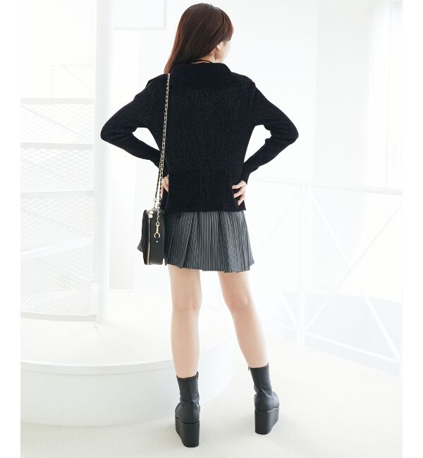  「ベルトセットプリーツミニスカパン」|スカート|