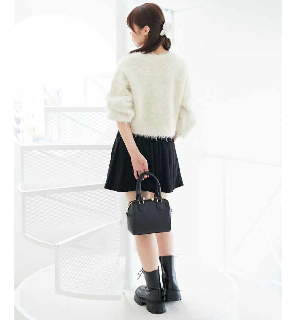  「ベルトセットプリーツミニスカパン」|スカート|