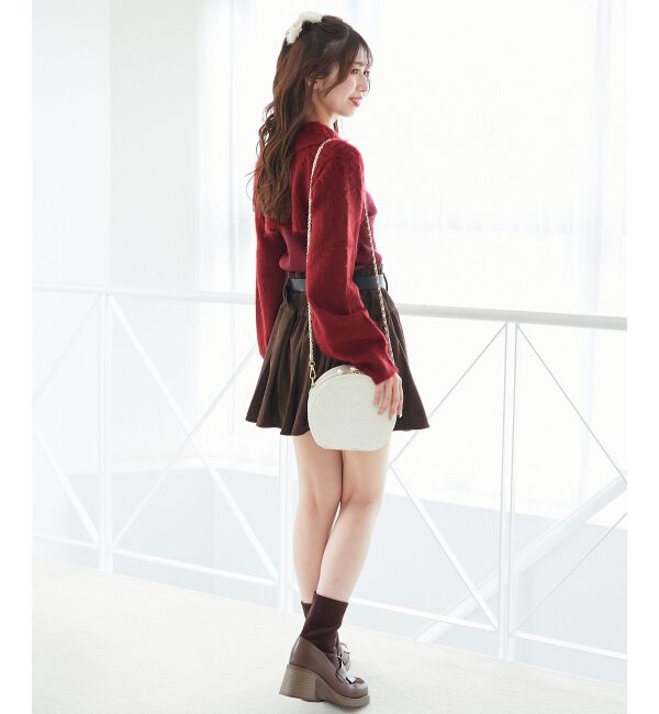  「ベルトセットプリーツミニスカパン」|スカート|