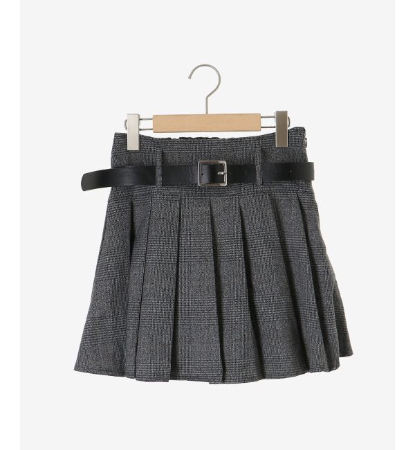  「ベルトセットプリーツミニスカパン」|スカート|