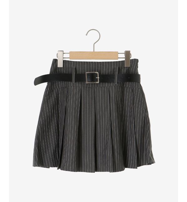  「ベルトセットプリーツミニスカパン」|スカート|