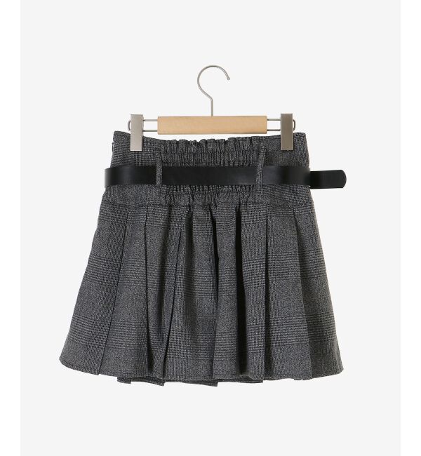  「ベルトセットプリーツミニスカパン」|スカート|