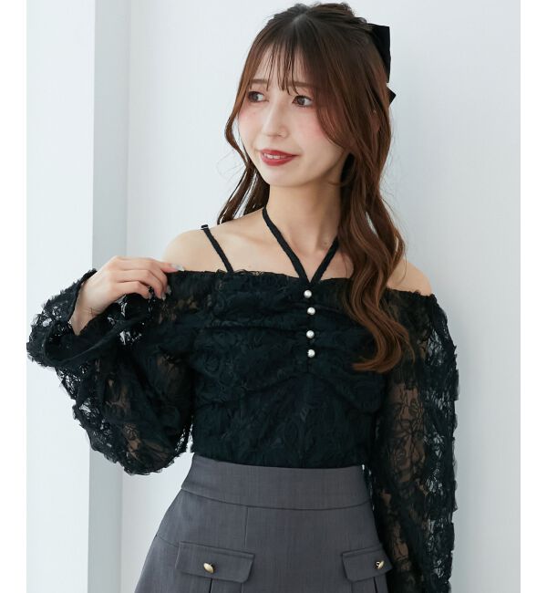  「2wayフラワーレースブラウス」|シャツ・ブラウス|