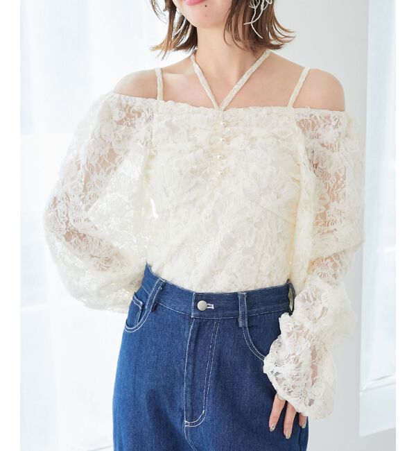  「2wayフラワーレースブラウス」|シャツ・ブラウス|
