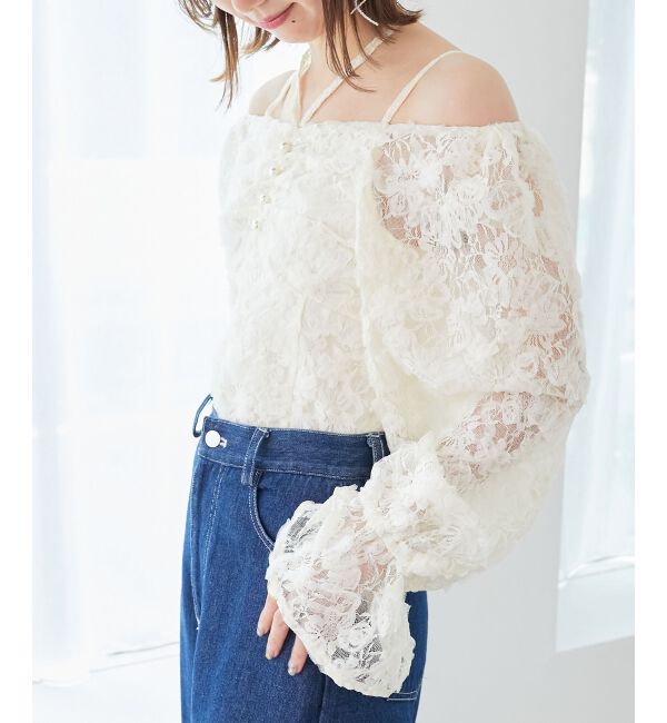  「2wayフラワーレースブラウス」|シャツ・ブラウス|