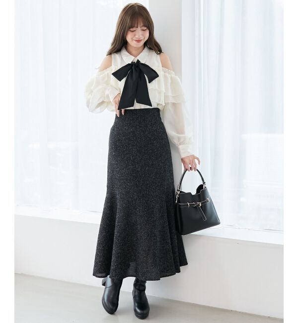  「バイカラーボウタイフリルブラウス」|シャツ・ブラウス|