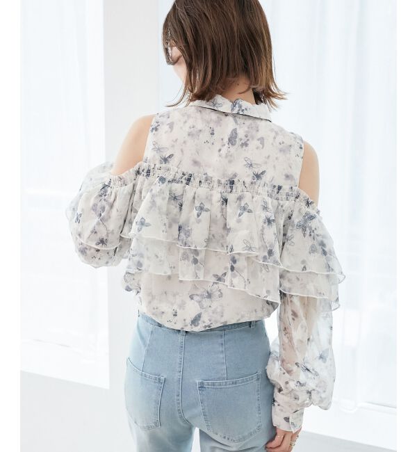  「バイカラーボウタイフリルブラウス」|シャツ・ブラウス|