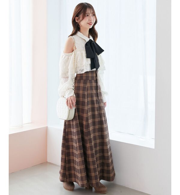  「バイカラーボウタイフリルブラウス」|シャツ・ブラウス|