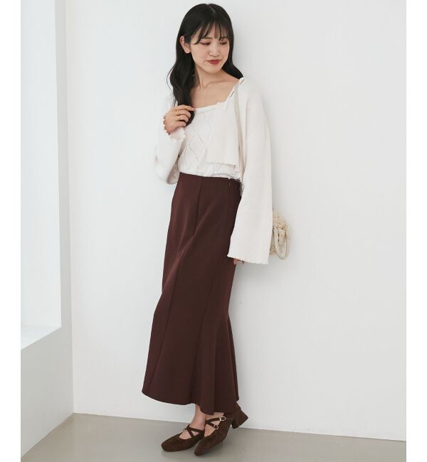  「ダイヤ柄ビジューキャミセットカーデ」|カーディガン|