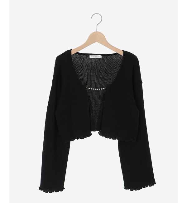  「ダイヤ柄ビジューキャミセットカーデ」|カーディガン|