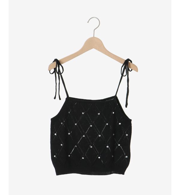  「ダイヤ柄ビジューキャミセットカーデ」|カーディガン|