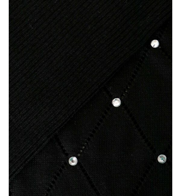  「ダイヤ柄ビジューキャミセットカーデ」|カーディガン|