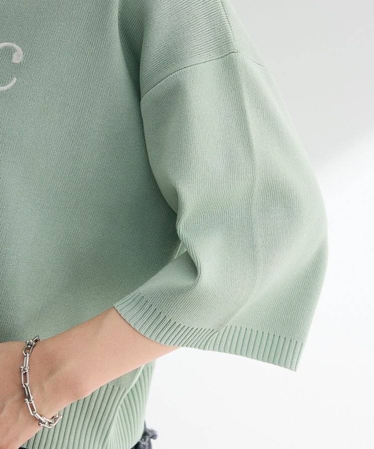 Green Parks「・ELENCARE DUE ロゴ刺繍6分袖ニット」|ニット・セーター|