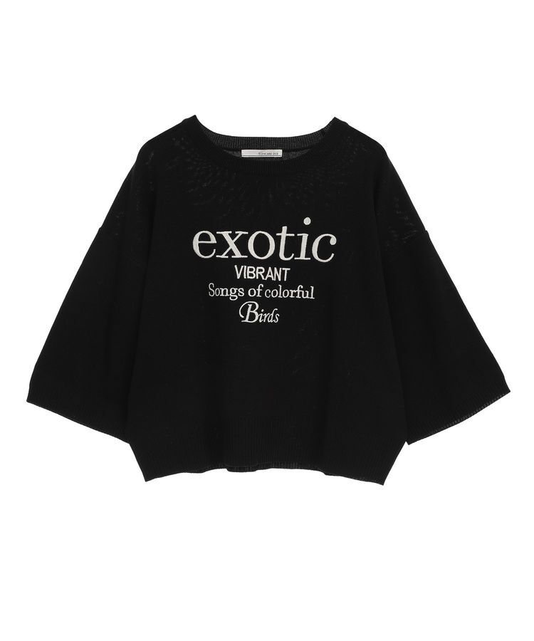 Green Parks「・ELENCARE DUE ロゴ刺繍6分袖ニット」|ニット・セーター|