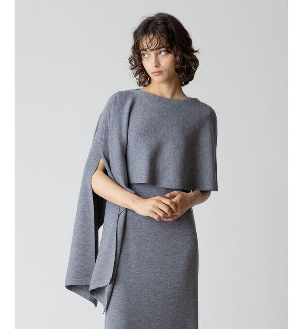 allureville「ハイツイストウールアシメケープ」|ニット・セーター|