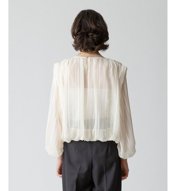 allureville「シアーショートギャザリングブラウス」|シャツ・ブラウス|