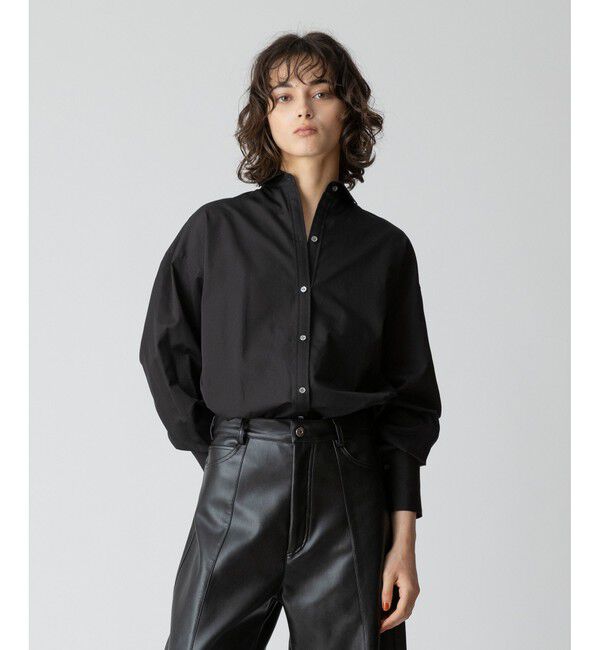 allureville「コットンデザインスリーブブラウス」|シャツ・ブラウス|ブラック