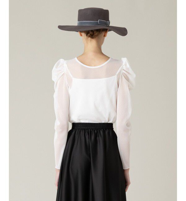 LOULOU WILLOUGHBY「【LOULOU WILLOUGHBY】ドットチュールジコスリーブプルオーバー」|Tシャツ・カットソー|