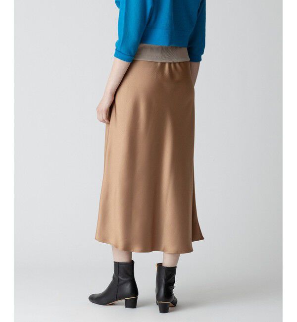 allureville「サテンバイヤスナロースカート」|スカート|