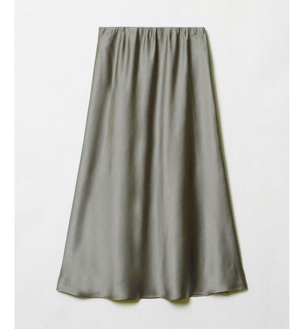 allureville「サテンバイヤスナロースカート」|スカート|グレー