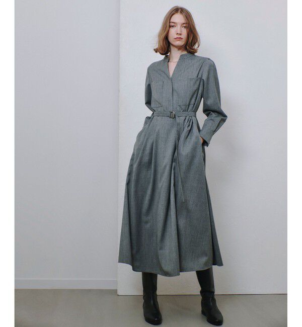 allureville「スタンドカラータックワンピース」|ワンピース|