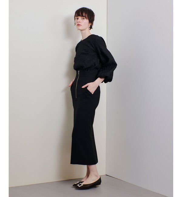 allureville「フロントジップサスペンダースカート」|ジャンパースカート|