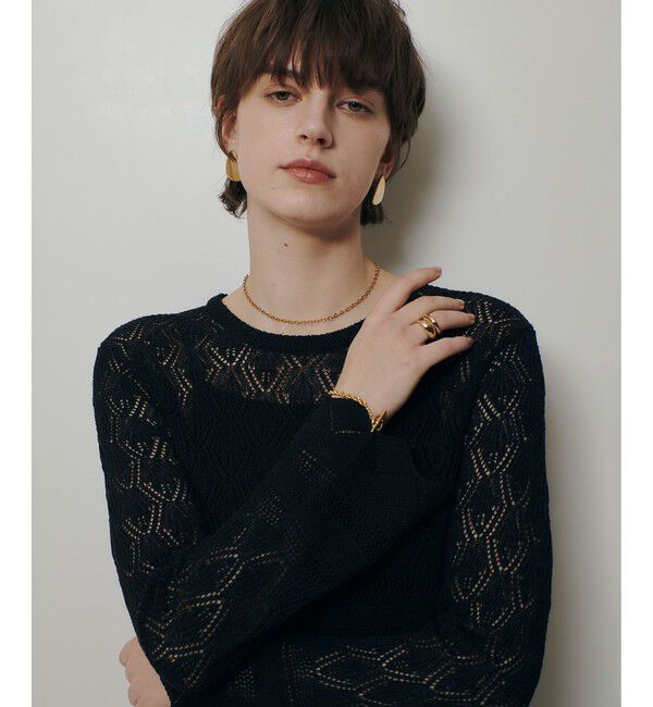 allureville「レースニットワンピース」|ワンピース|ブラック