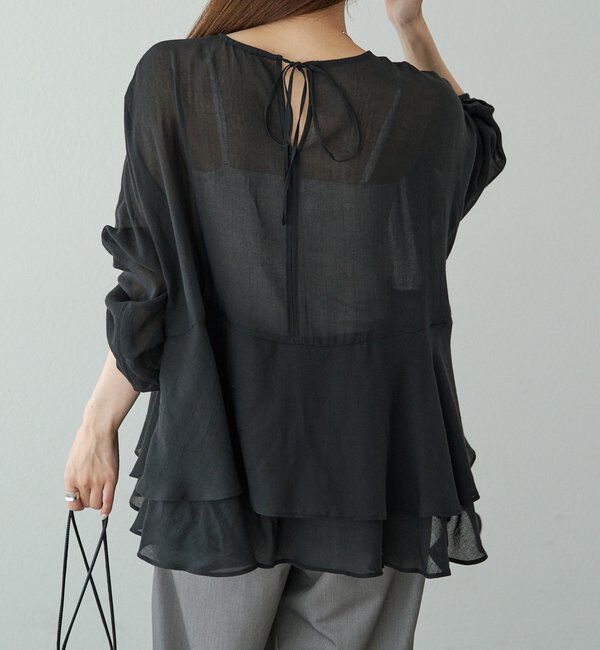  「シアーガーゼペプラムブラウス」|プルオーバー|