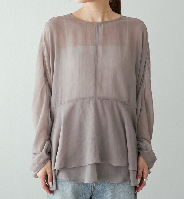  「シアーガーゼペプラムブラウス」|プルオーバー|