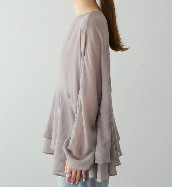  「シアーガーゼペプラムブラウス」|プルオーバー|